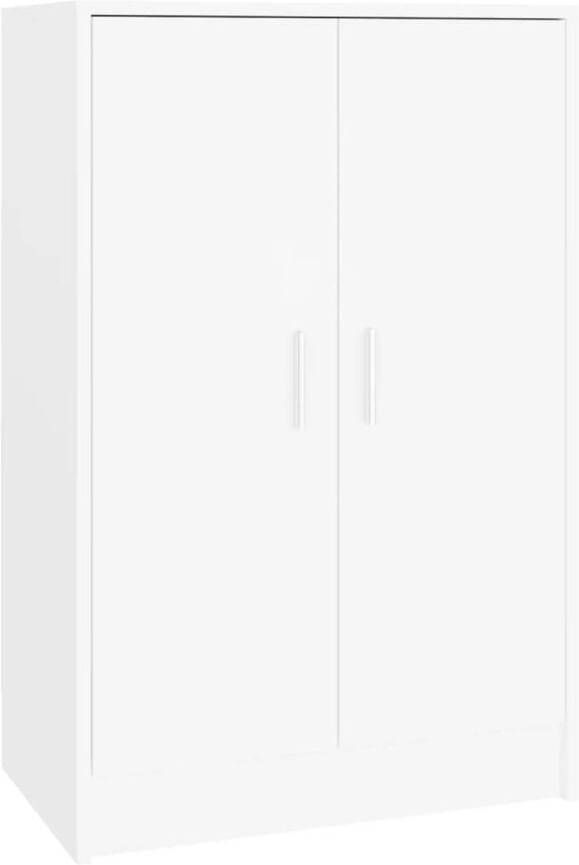 The Living Store Schoenenkast Modern Wit 60 x 35 x 92 cm Gemaakt van Hoogwaardig Spaanplaat - Foto 1