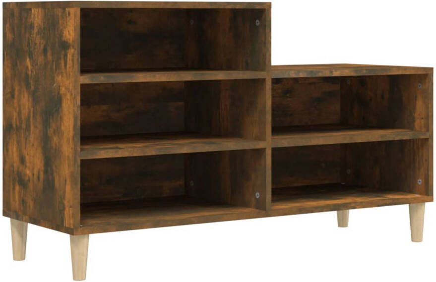 The Living Store Schoenenkast Smoked Oak 102 x 36 x 60 cm Duurzaam bewerkt hout - Foto 1