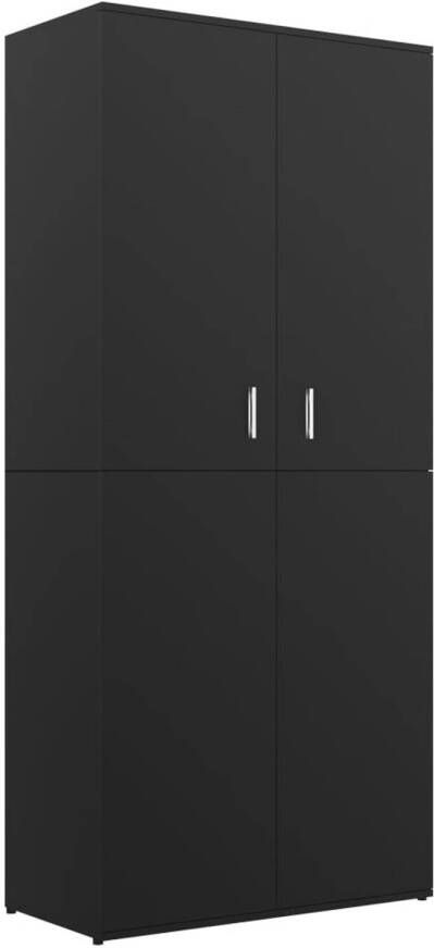 The Living Store Schoenenkast Tijdloos Meubel 80 x 39 x 178 cm zwart