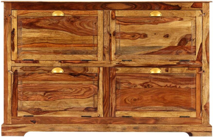 The Living Store Schoenenkast Vintage 140 x 35 x 90 cm Massief Sheeshamhout Schoenenkast Vintage Meubels Houten Schoenenkast Sheeshamhouten Kast Entreebank