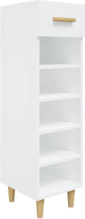 The Living Store Schoenenkast wit 30 x 35 x 105 cm hoge kwaliteit en ruimtebesparend