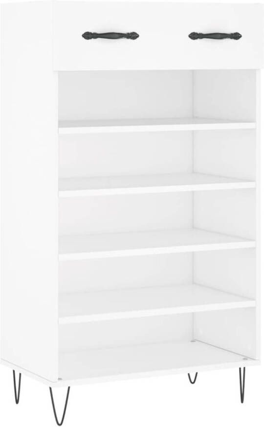 The Living Store Schoenenkast Wit 60 x 35 x 105 cm Duurzaam materiaal Voldoende opbergruimte