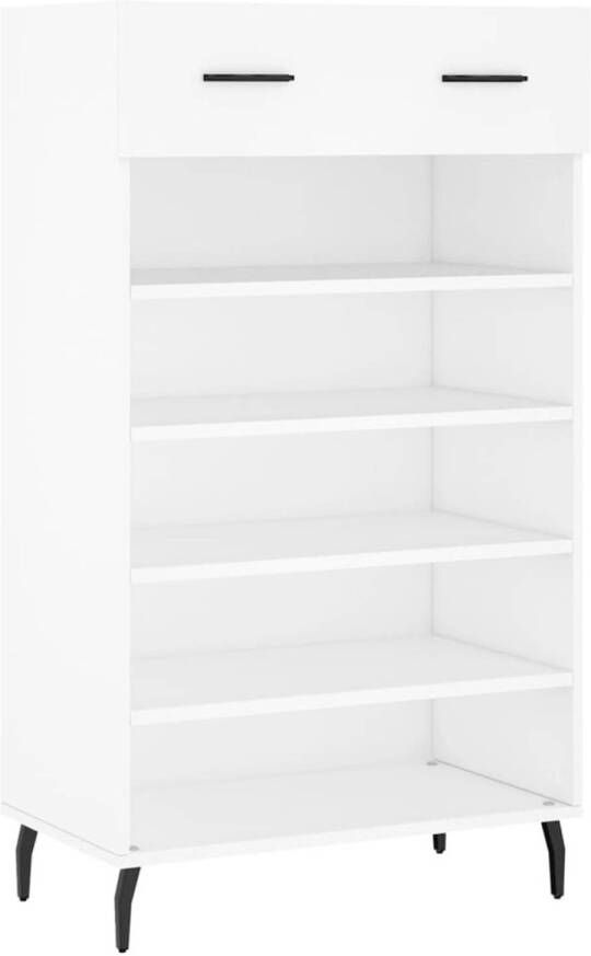 The Living Store Schoenenkast Wit 60 x 35 x 105 cm Duurzaam Opbergruimte Stabiel blad