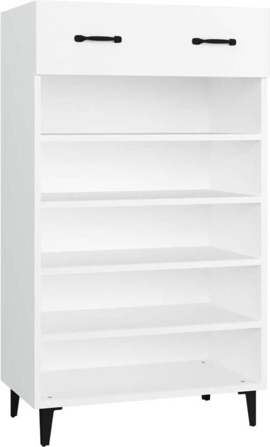 The Living Store Schoenenkast Wit 60 x 35 x 105 cm Hoge kwaliteit Voldoende opbergruimte