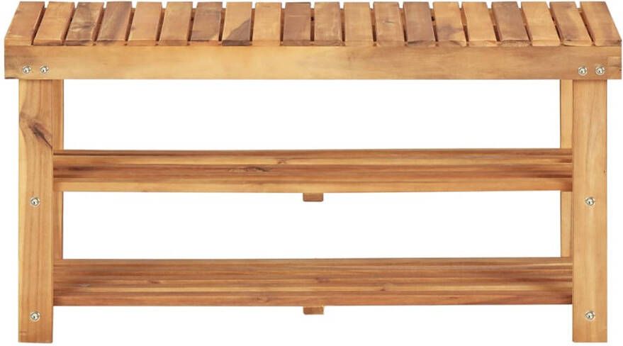 The Living Store Schoenenrek 90x32x46 cm massief acaciahout Schoenenrek Schoenenkasten Houten Schoenenrek Acaciahout Vintage Meubels