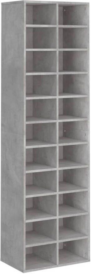 The Living Store Schoenenrek Betongrijs 54 x 34 x 183 cm 22 schappen Wandmontage inbegrepen Schoenenrek Houten Schoenenrek Schoenen Organisatie Wandmontage Schoenenrek Betongrijs Schoenenrek
