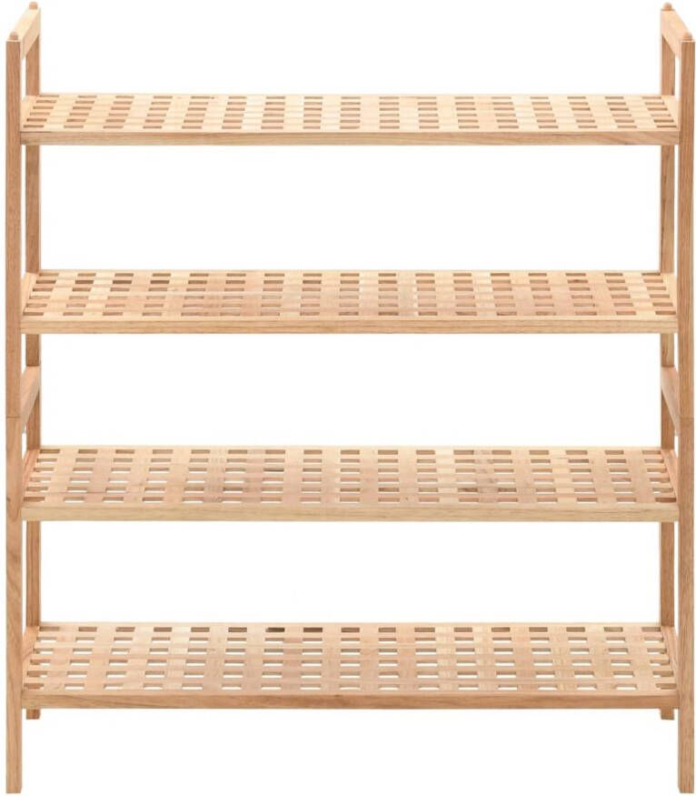 The Living Store Schoenenrek Massief Walnotenhout 69 x 26 x 81 cm 4 Schappen Schoenenrek Walnotenhout Schoenen Organisatie Entree Kast Vintage Meubels