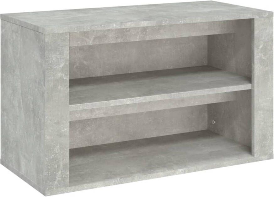 The Living Store Schoenenkast 75x35x45 cm bewerkt hout betongrijs Schoenenkast