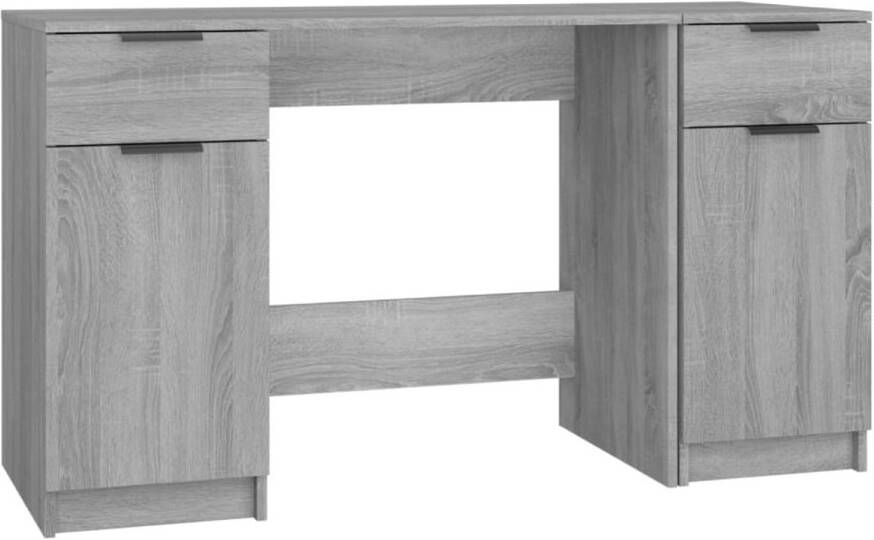 The Living Store Schrijftafel met bijzetkast 100 x 50 x 75 cm Grijs Sonoma Eiken Schreibtafel Bureau Houten Bureau Modern Bureau Grijze Bureau