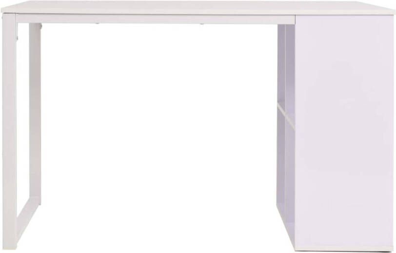 The Living Store Schrijftafel Moderne schrijftafel 120 x 60 x 75 cm wit Schrijftafel Bureaus Werkblad Houten Bureau Witte Meubels