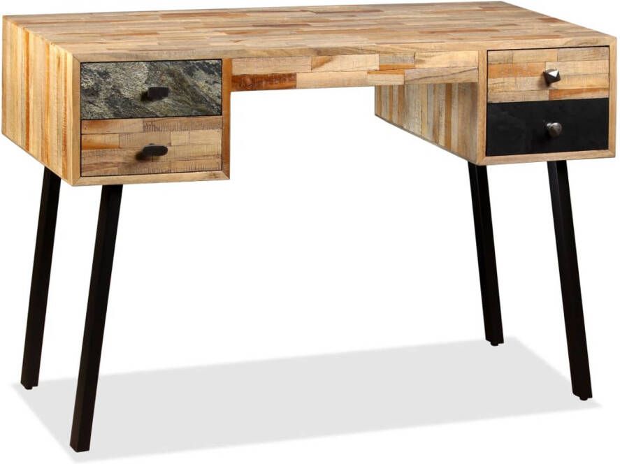 The Living Store Schrijftafel Vintage 110 x 50 x 76 cm Gerecycled Teakhout - Foto 1