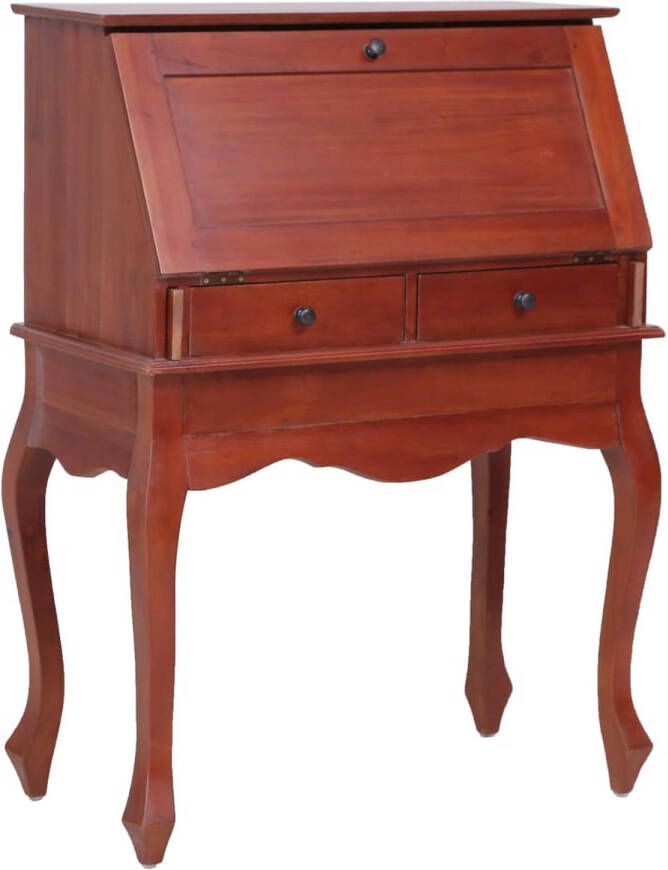 The Living Store Secretaire Vintage Stijl Mahoniehout 78x42x103 cm Met 9 lades 2 vakken schrijfblad Vintage Bureau Secretaire Mahoniehouten Bureau Bureaus Kantoor Meubilair