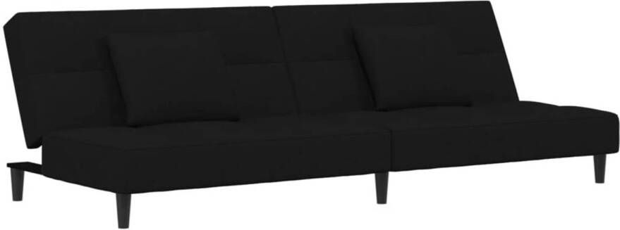 The Living Store Slaapbank fluweel zwart 200 x 84.5 x 69 cm verstelbare rugleuning - Foto 1