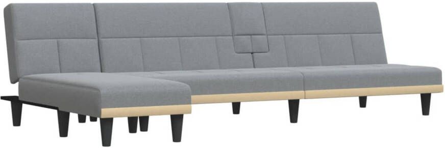 VidaXL The Living Store Slaapbank Lounge 255x140x70cm Lichtgrijs Met Inklapbare Theetafel