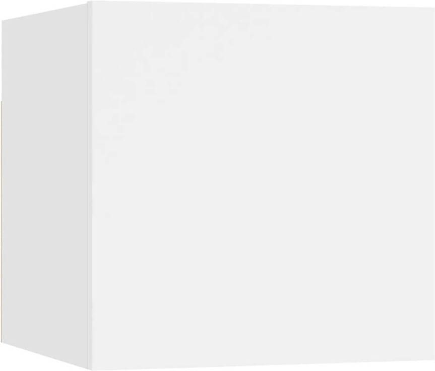 The Living Store Slaapkaastje Wit 30.5 x 30 x 30 cm Wandmontage Tijdschriftvak Linkse Rechtse Deur