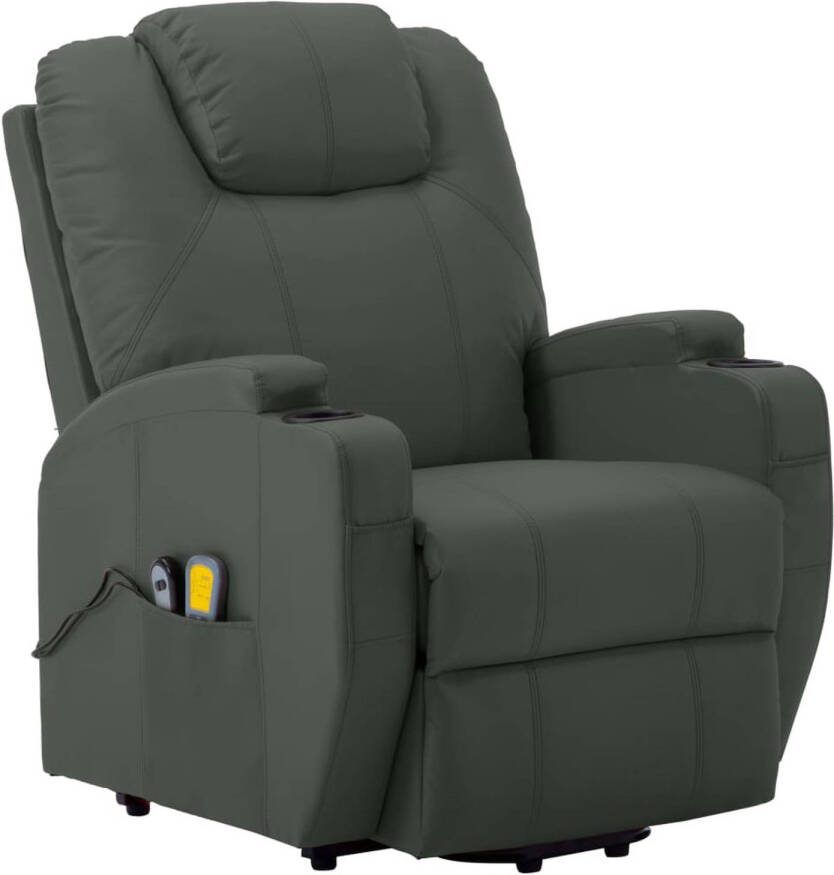 The Living Store Sta-op-massagestoel Antraciet 76x87.5x107 cm Verstelbaar Massage Kunstleer