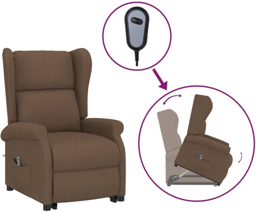 The Living Store Sta-op-stoel elektronisch bruin 77x89x108 cm verstelbaar Sta Op Stoel Elektrisch Bedienbare Stoel Rolstoel Alternatief Ergonomische Stoel Verrijdbare Stoel