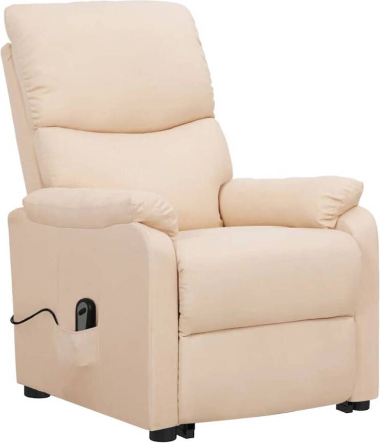The Living Store Sta-op-stoel Relaxfauteuil Elektronisch Verstelbaar Crème 67 x 88.5 x 106.5 cm Geschikt voor ouderen en mensen met rugklachten