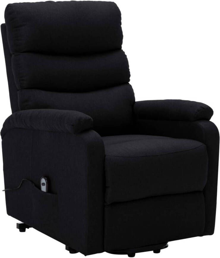 The Living Store Sta-op-stoel Relaxfauteuil Zwart 74 x 90.5 x 100 cm Omhoog en naar achteren verstelbaar Inclusief zijvak en handbediening Verstelbare rugleuning en voetensteun AC 100-240V - Foto 1
