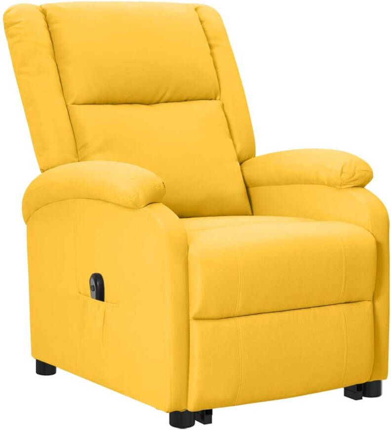The Living Store Sta-opstoel Verstelbaar Geel 70x90.5x98.5 cm Heffunctie Sta-opstoel Elektrisch Verstellen Fauteuil Ergonomische Stoel Relaxfauteuil