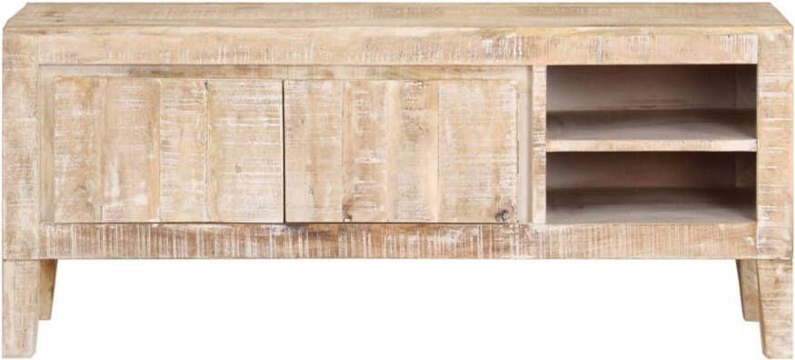 The Living Store Stereokast Mangohout 110x35x46cm Witte afwerking - Foto 1