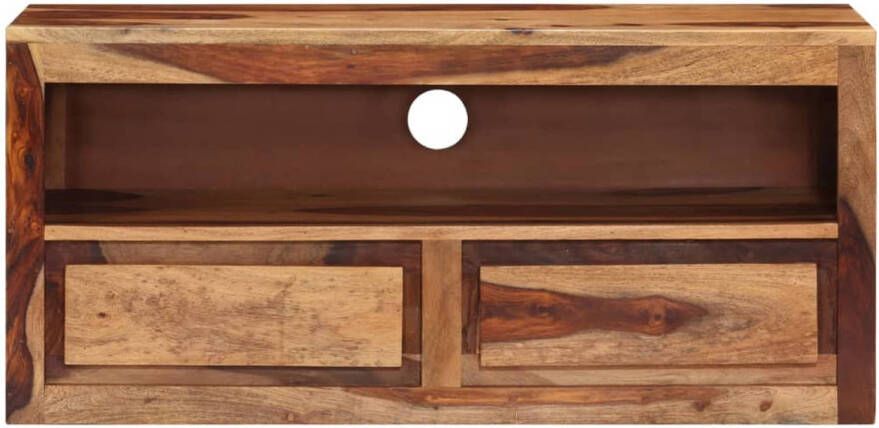 The Living Store Houten TV-meubel Vintage stijl Massief sheeshamhout 88 x 30 x 40 cm Geen montage