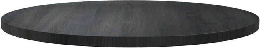 The Living Store Tafelblad Ø70x2-5 cm massief grenenhout zwart Tafelonderdeel