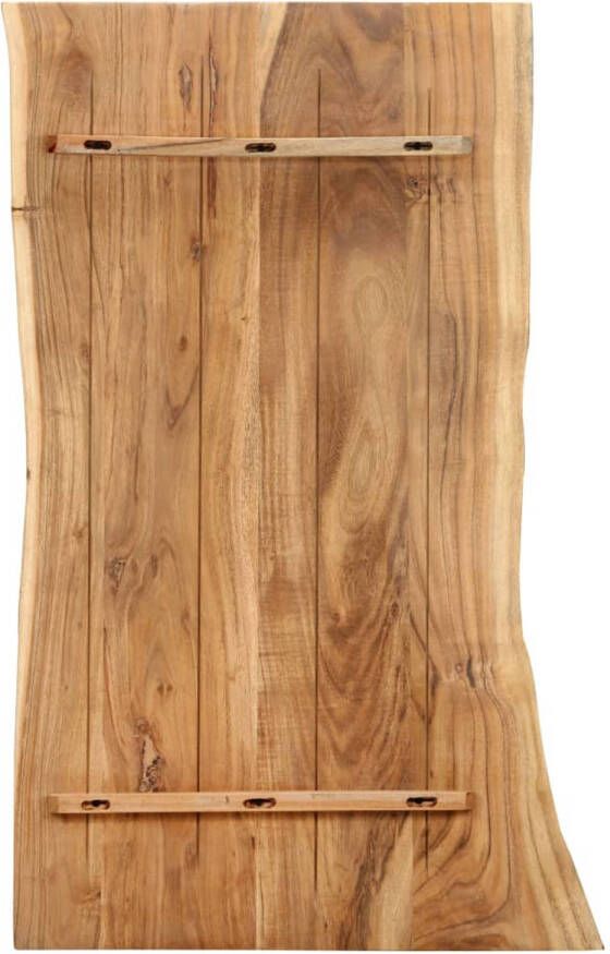 The Living Store Tafelblad Acaciahout 100 x (50-60) cm Natuurlijke houtnerf Gepolijst geverfd en gelakt Tafeltblad Tafelblad Acaciahout Houten Tafelblad Massief Acaciahout Eettafelblad