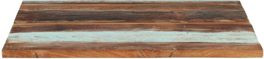 The Living Store Tafelblad vierkant 25-27 mm 80x80 cm massief gerecycled hout Tafelonderdeel