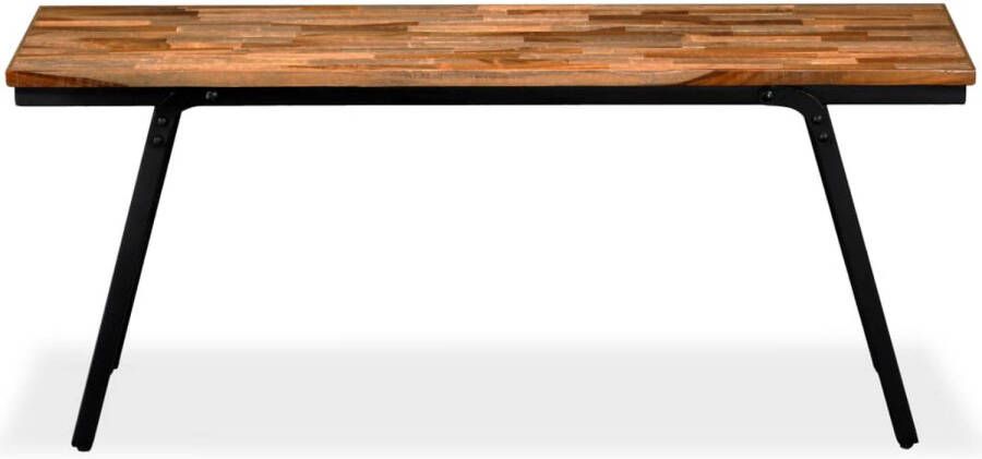 The Living Store Teakhouten Bankje Gerecycled 110x35x45 Onderscheidend karakter Teahouten Bankje Teak Meubels Vintage Bankje Industrieel Bankje Halbankje