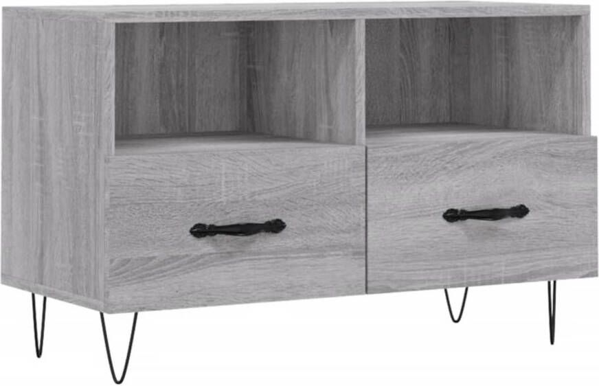 The Living Store Televisiekast 80 x 36 x 50 cm Grijs Sonoma Eiken - Foto 1