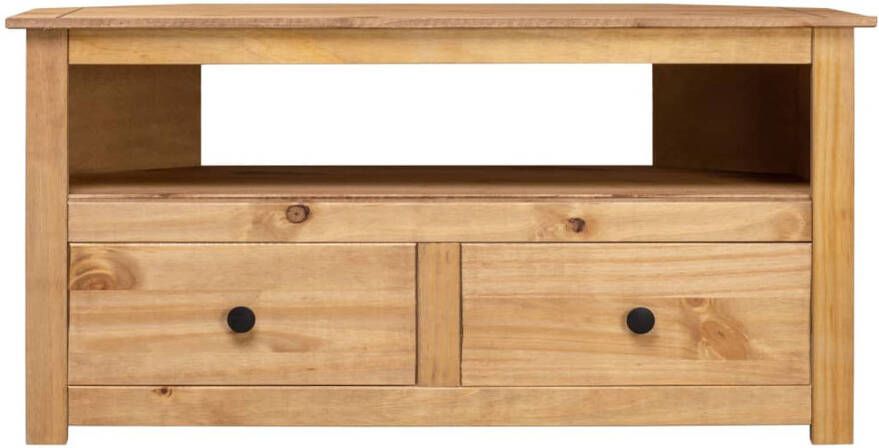 The Living Store vidaXL Tv-standaard Televisiekast Tv-hoekkast Panama Range 93x49x49 cm massief grenenhout Houten Meubilair Grenshout Salontafel