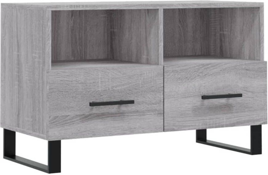 The Living Store Televisiekast Grey Sonoma Eiken 80 x 36 x 50 cm Met opbergruimte