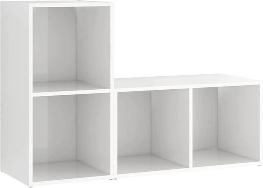 The Living Store Televisiekast hoogglans wit 72 x 35 x 36.5 cm 2 vakken