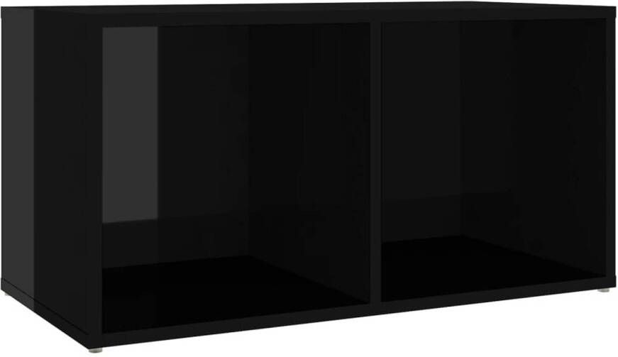 The Living Store Televisiekast Klassiek Design Hoogglans Zwart 72 x 35 x 36.5 cm Met 2 vakken