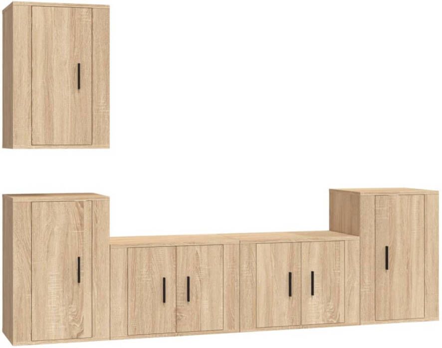 The Living Store Televisiekast set Sonoma Eiken 2x 57x34.5x40 cm 3x 40x34.5x60 cm - Foto 1