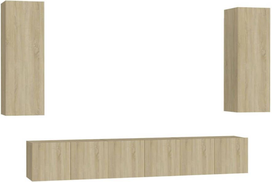 The Living Store TV-meubel Stereokast 60 x 30 x 30 cm Sonoma eikenmateriaal