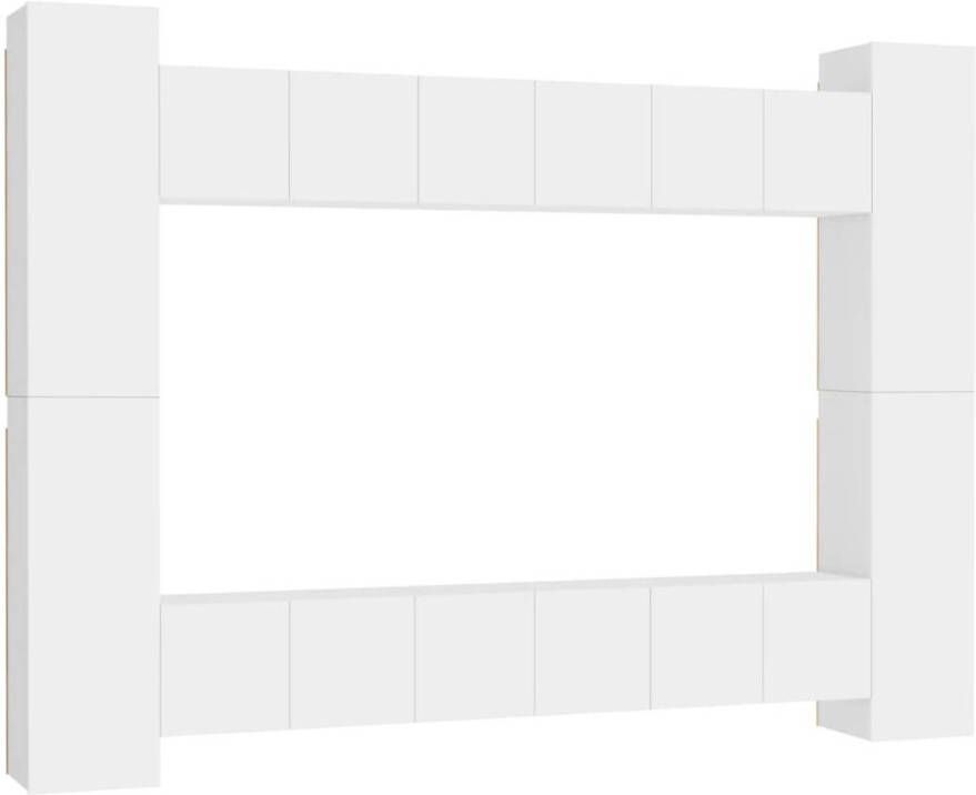 The Living Store Televisiekast Spaanplaat Wit 60 x 30 x 30 cm Wandmontage Opbergruimte Televisiescherm Tv Meubilair Salontafel Woonkamerinrichting Houten Tv Stand