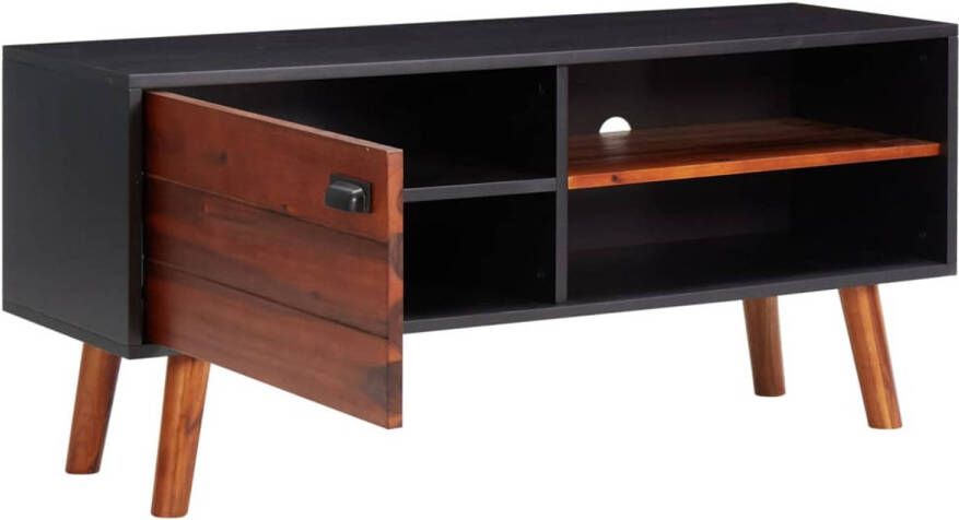 The Living Store Televisiekast Acaciahout en MDF 110 x 35 x 50 cm Trendy en praktisch