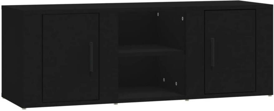 The Living Store TV-meubel zwart 100 x 31.5 x 35 cm trendy design met praktische opbergruimte