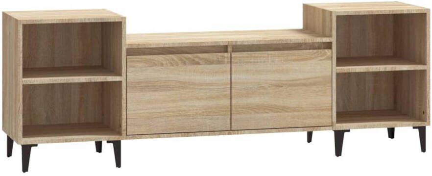 The Living Store TV-meubel Trendy design Stevig hout 6 vakken Sonoma Eiken 160 x 35 x 55 cm