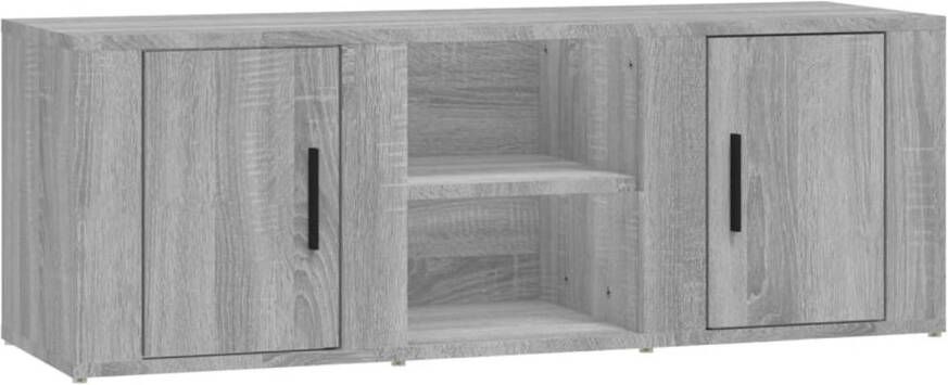 The Living Store Televisiekast Serie Trendy en Praktisch 100 x 31.5 x 35cm Grijs Sonoma Eiken - Foto 1