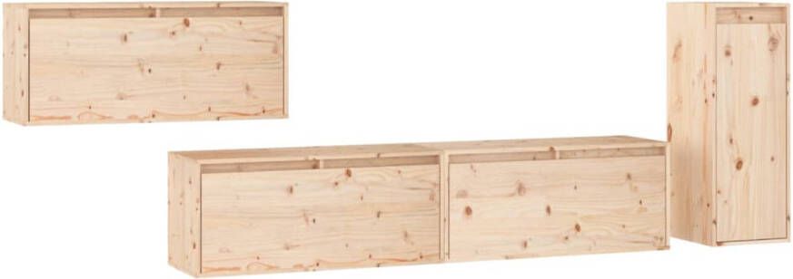 The Living Store Televisiekasten Massief grenenhout 80x30x35cm 30x30x80cm Onbehandeld