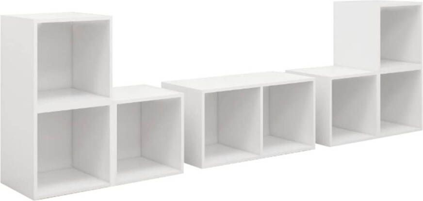 The Living Store Televisiekastenset TV-meubels wit 37x35x37cm 72x35x36.5cm - Foto 1