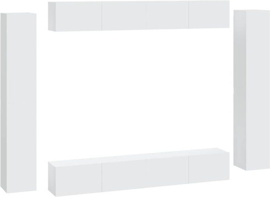 The Living Store Televisiemeubel Klassieke 4 stuks 100 x 30 x 30 cm wit