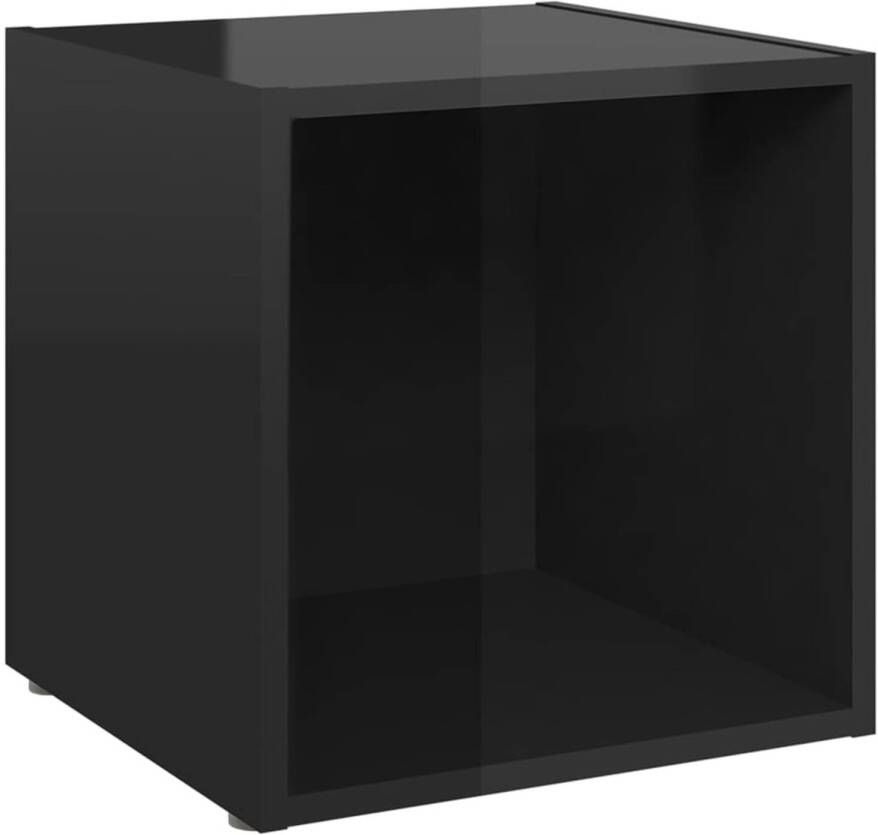 The Living Store Televisiemeubel Spaanplaat 37 x 35 x 37 cm Hoogglans zwart