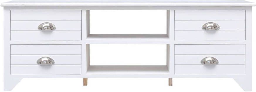 The Living Store Televisiemeubel Vintage 108 x 30 x 40 cm wit hout
