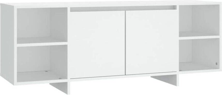 The Living Store Televisiemeubel Wit 130 x 35 x 50 cm Stabiel en duurzaam 2 deuren en 2 schappen - Foto 1