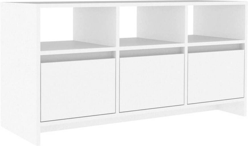 The Living Store Televisiemeubel Woonkamer 102 x 37.5 x 52.5 Wit - Foto 1