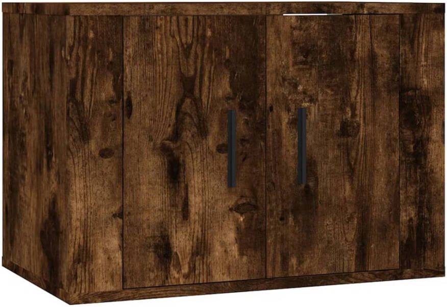 The Living Store vidaXL Wandmontage Tv Kast Televisiestafel Tv-wandmeubel 57x34 5x40 cm gerookt eikenkleurig Tv Meubilair Houten Tv Tafel Bruine Tv Stand